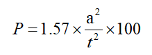 p=1.57*a*a/(t*t)